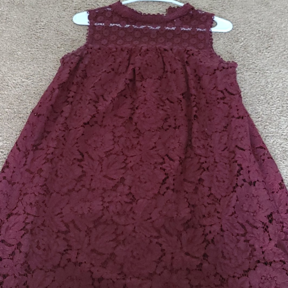 Marroon Lace Halter Dress